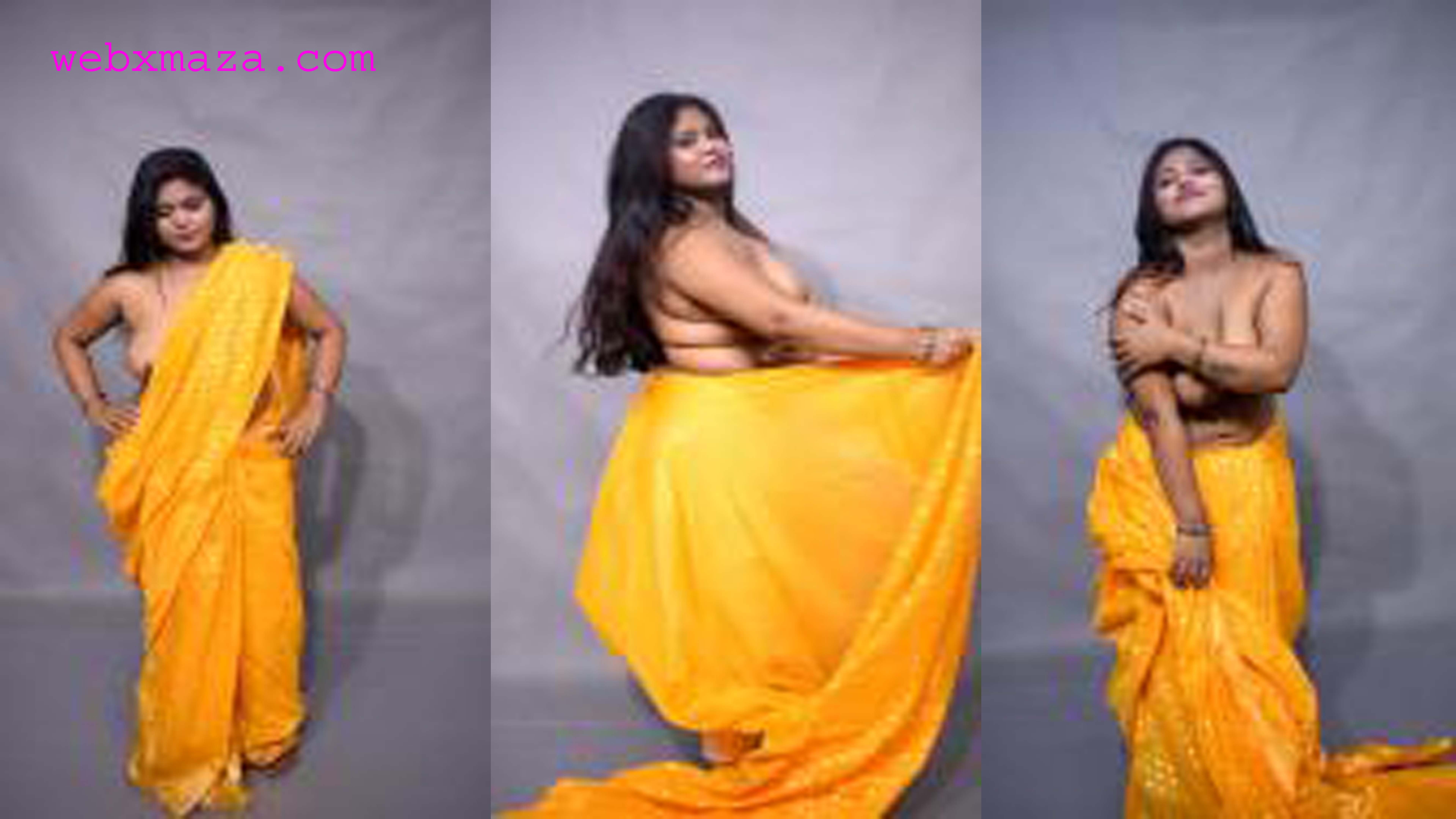 Delliy Chubby Model Opening Her Saree Showing Her Boobs