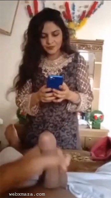 Beautiful Girl Giving Blowjob To His Dick In Her Phone