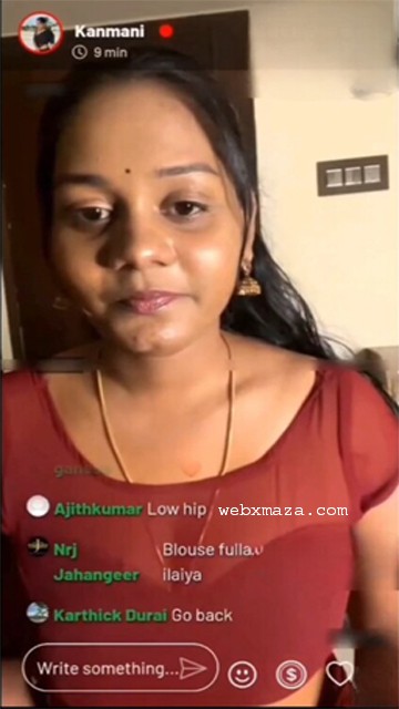 Tamil Insta Fam Kanmani Red Saree live